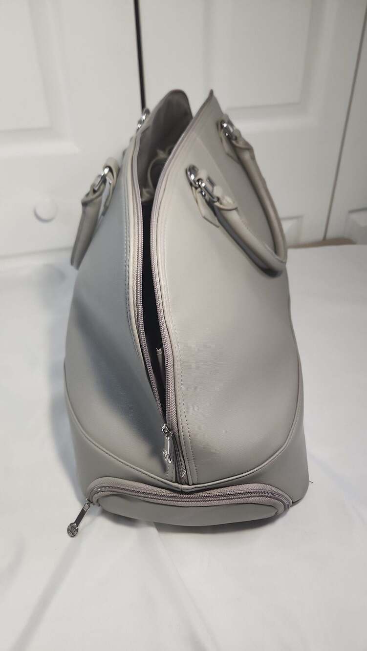 JM New York Grey Saffiano Rolling Duffel Weekender Bag - Picture 3 of 6